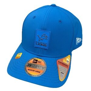 Detroit Lions New Era 39Thirty Medium_Large Size Side Line Collection Blue Color